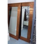 WALL MIRRORS, a pair, 1960's Italian style, coppered finish, 181cm x 90cm.