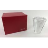 BACCARAT EYE VASE, resplendent undulating crystal with box, 15cm H x 12cm.