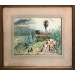 M.R.P. ALLWOOD 'Tafira - Gran Canaria', watercolour, signed and dated 1935, labelled verso.