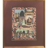MUGHAL SCHOOL COURT SCENE WITH FIGURES, 'Before Shah seated within a Simhasana', gouache,