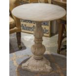 PEDESTAL TABLE, 20th century Indian white marble, with circular top on foliate column,