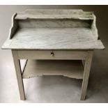 SIDE TABLE/WASHSTAND, early 20th century French, traditionally grey painted,