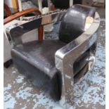 AVIATOR'S CLUB CHAIRS, a pair, 72cm H.