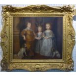 AFTER SIR ANTHONY VAN DYCK 'Portrait of the Three Eldest Children of Charles I', oil on canvas,