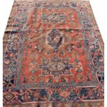 ANTIQUE HERIZ RUG, 190cm x 135cm.