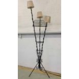 STANDARD LAMP/MUSIC STAND, mid 20th century French painted metal,
