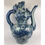 EWER, Chinese blue and white ceramic, of substantial proportions, 65cm H.