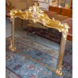 OVERMANTEL, Victorian giltwood and gesso, circa 1850 with foliate scrolling frame,