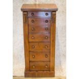WELLINGTON CHEST, Victorian mahogany with seven drawers enclosed by a stile, 105cm H x 48cm x 35cm.