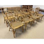 DINING CHAIRS, a set of eight, 1970's Italian bamboo, 80cm H x 44cm x 50cm. to match previous lot.