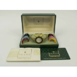 VINTAGE GUCCI WRIST WATCH, with eleven various coloured bezels (twelve in total),