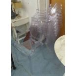 AFTER PHILIPPE STARCK LOUIS GHOST STYLE DINING CHAIRS, a set of eight, 100cm H.