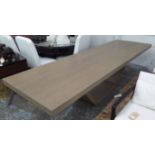 JUSTIN VAN BREDA AGED GREY OAK DINING TABLE, 300cm x 90cm x 75cm H.