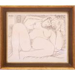 PABLO PICASSO 'The Kiss at Avignon', 1972, lithograph, 39cm x 50cm, framed and glazed.