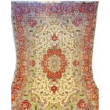 FINE PART SILK TABRIZ CARPET, 300cm x 200cm.