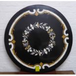 PARCHINKARI INLAID MARBLE TABLE TOP, contemporary Indian, floral design, 90cm diam.