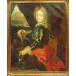 After HYACINTHE RIGAUD 'Portrait of King Frederik IV of Denmark', oil on canvas,