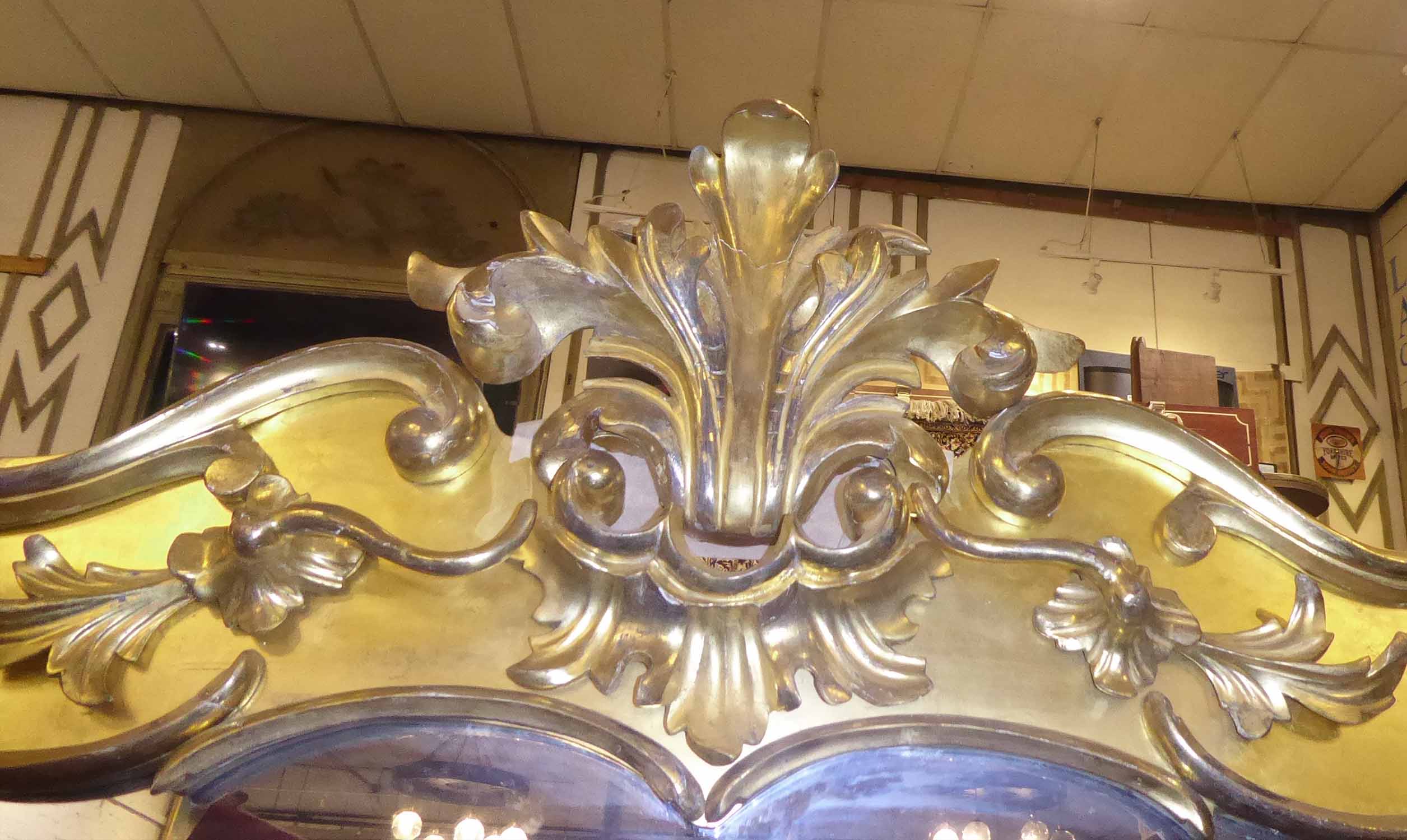 OVERMANTEL, Victorian giltwood and gesso, circa 1850 with foliate scrolling frame, - Image 3 of 3