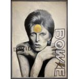 CLIVE FREDRIKSSON 'David Bowie', oil on board, framed, 90cm x 64.5cm.