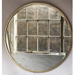 CIRCULAR WALL MIRROR, bevelled in silver gilt frame, 100cm W.