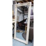 TALL MIRROR, with decorative cream and bevelled plate, 78cm x 173cm.