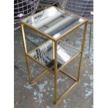 SIDE TABLES, a pair, 1960's French style, with under tier, 61cm x 30.5cm x 30.5cm approx. (2)