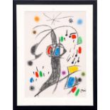JOAN MIRO, lithograph untitled plate signed Suite: Maravillas con variaciones 1975, printed by