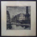 LUIGI KASIMIR (Austro-Hungarian 1881-1962) 'Trafalgar Square', 1913, etching, hand signed and signed