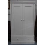 CHILD'S WARDROBE, country house style, white painted finish, 111cm x 57cm x 189cm.