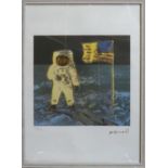 ANDY WARHOL 'Moon Landing', lithograph, from Leo Castelli gallery, stamped on reverse, edited by