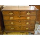 CHEST, George III mahogany of two short and three long drawers, 88cm H x 103cm W x 48cm D. (with