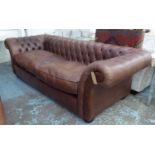 CHESTERFIELD SOFA, attributed to the Conran Shop, in brown buttoned leather, 112cm x 84cm H x 275cm.