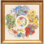 MARC CHAGALL 'Ceiling of the Paris Opera House', off set lithograph, plate signed, 50cm x 45cm,