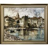 DU BREUIL 'St Tropez', oil on canvas, signed, 48cm x 60cm, framed.