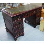 PEDESTAL DESK, Georgian style mahogany, 60cm D x 122cm W x 78cm H.