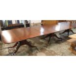 DINING/BOARDROOM TABLE, Regency style mahogany of very large proportions, (ideal for social