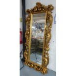HOLLYWOOD REGENCY STYLE DRESSING MIRROR, of substantial proportions, stands at 187cm H.