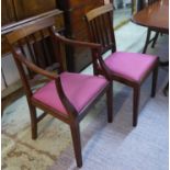 DINING CHAIRS, a set of ten, including two carvers, Georgian style mahogany with inlaid detail