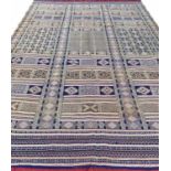 MOROCCAN FLAT WEAVE CARPET, 400cm x 300cm, Pure silk and cotton foundation.