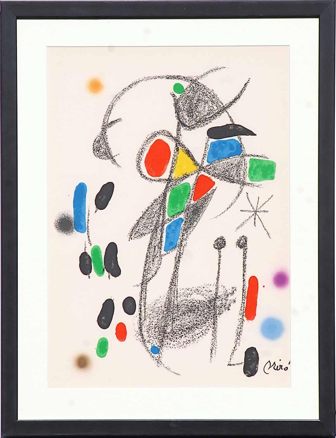 JOAN MIRO, lithograph untitled plate signed Suite: Maravillas con variaciones 1975, printed by