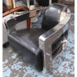 AVIATOR'S CLUB CHAIRS, a pair, 72cm H. (2)