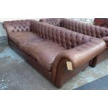 CHESTERFIELD SOFA, attributed to the Conran Shop, in brown buttoned leather, 112cm x 84cm H x 275cm.