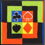 SONIA DELAUNAY 'Ace of Spades', limited edition 1000 silk scarf signed in the plate, ref Jacques