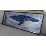 CONTEMPORARY SCHOOL, study of a whale, framed, 120cm x 44cm.