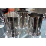 CHAMPAGNE BUCKETS, a set of three, stamped Louis Roederer, 24cm H x 24cm Diam. (3)