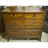 CHEST, late George III mahogany of two short and three long drawers, 95cm H x 103cm W x 51cm D. (