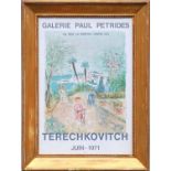 CONSTANTIN TERECHKOVITCH, lithographic poster Galerie Paul Petrides, 1971, 68cm x 48cm, framed and