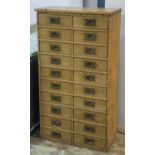 BANK OF DRAWERS, vintage 20th century with twenty drawers, 62cm x 35cm x 112cm. (with faults)