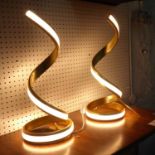 HELIX TABLE LAMPS, a pair, contemporary design, 46cm H. (2)