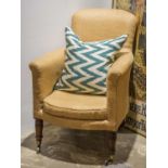 ARMCHAIR, Regency simulated rosewood in oatmeal fabric.